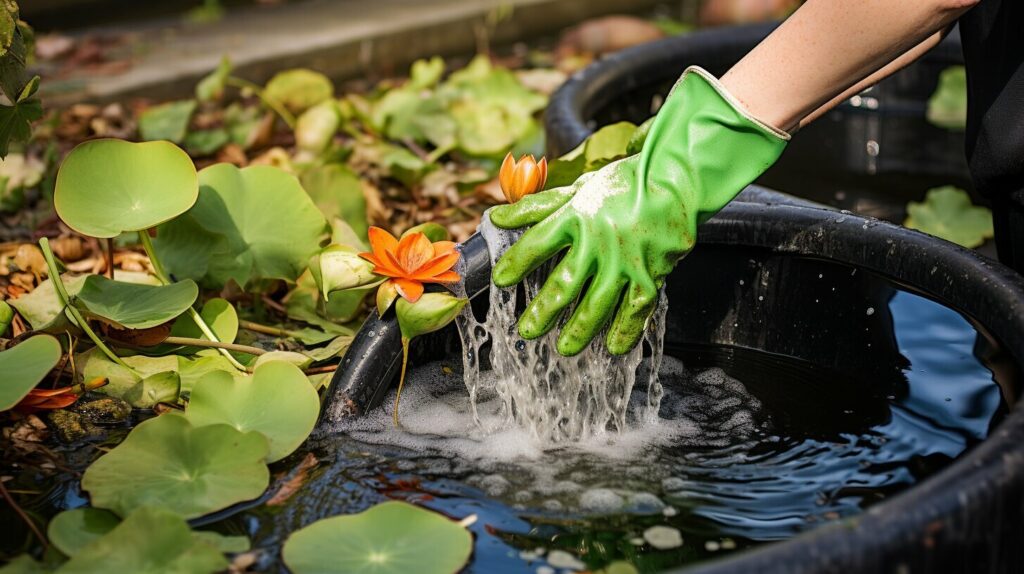 koi pond cleaning